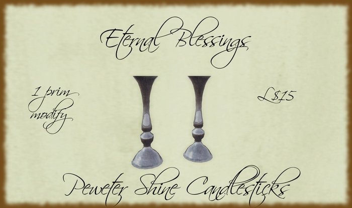 Pewter Shine Candlesticks-Boxed