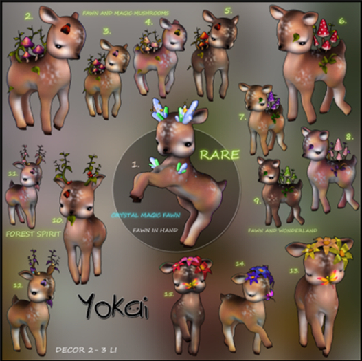 5.YOKAI - Forest Tales - Fawn and magic mushrooms (choco) 1