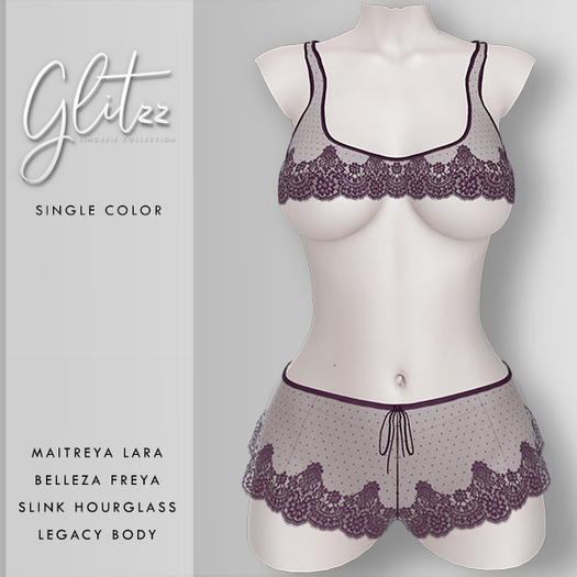 [Glitzz] Vivian Set - Dark Plum