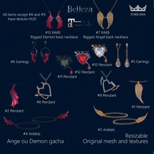 #9 Fortuna AngeouDemon gacha - Angel heart pendant