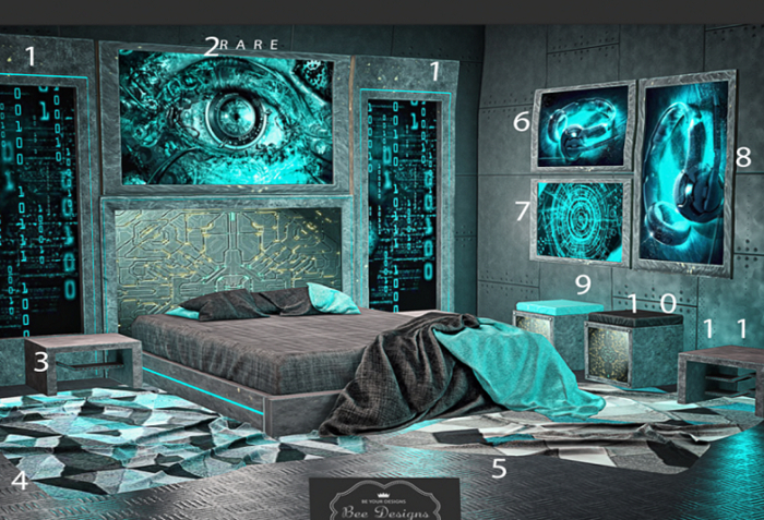 Bee Designs Cyber Bedroom gacha-2 RARE