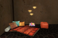 Rug and pillows - seat. BananaN