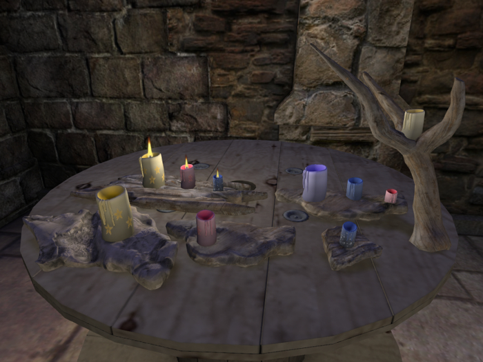 VRDz Decor Candles On Drift Wood + Touch Menu