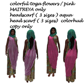 dress toga maitreya flowers /pink with headscarf