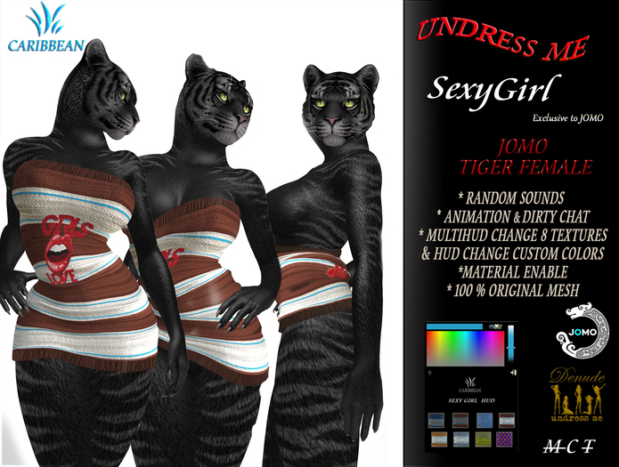 JOMO FURRY SEXY GIRL TIGER DRESS UNDRESS (BOX wear me)