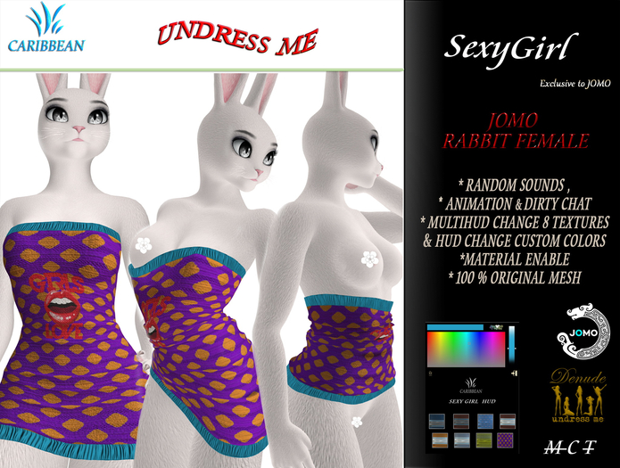 JOMO FURRY SEXY GIRL  RABBIT DRESS UNDRESS (BOX wear me)