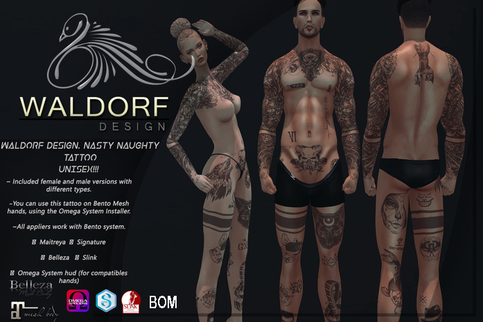 Waldorf Design. Nasty Naughty Tattoo