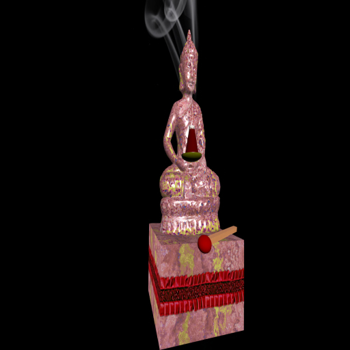 Y.B.'s  Tiny GoldDustBudha RedTrimStone