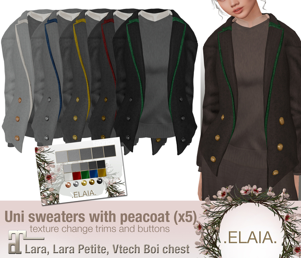 .Elaia. Uniform sweater .w/ peacoat {Maitreya} Greys