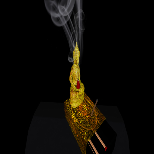 Y.B.'s Incense cone TinyGoldBladeBudha GoldenMatchBox