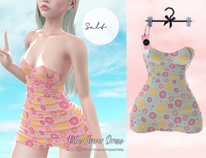 .SALT - ELEA FLOWER DRESS - OCEAN[WEAR]