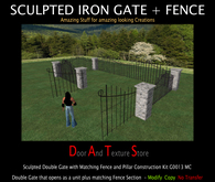 Sculpted Wrought Iron Gate and Sculpted Wrought Iron Fence Sculpted Gate G0013