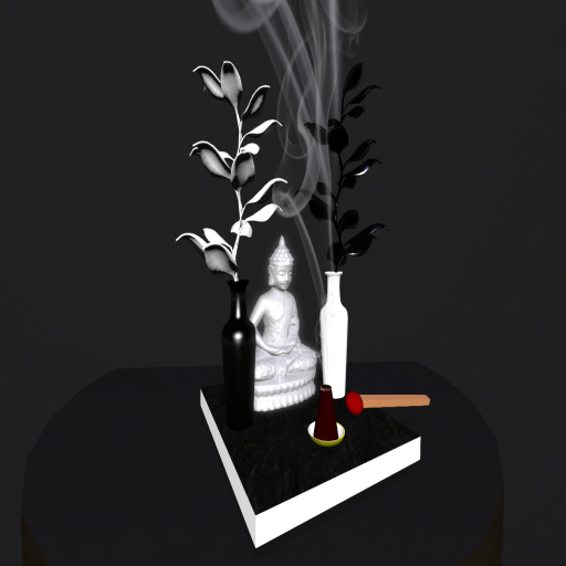 Buddha scene Black&White