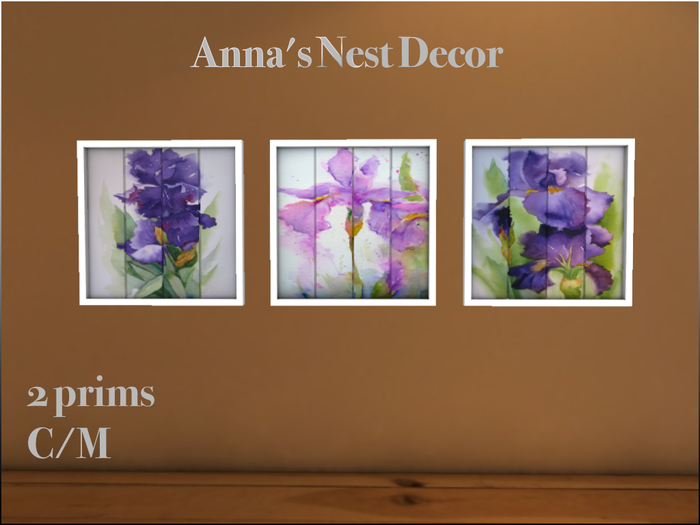 AN Divided Frame Iris Triptic