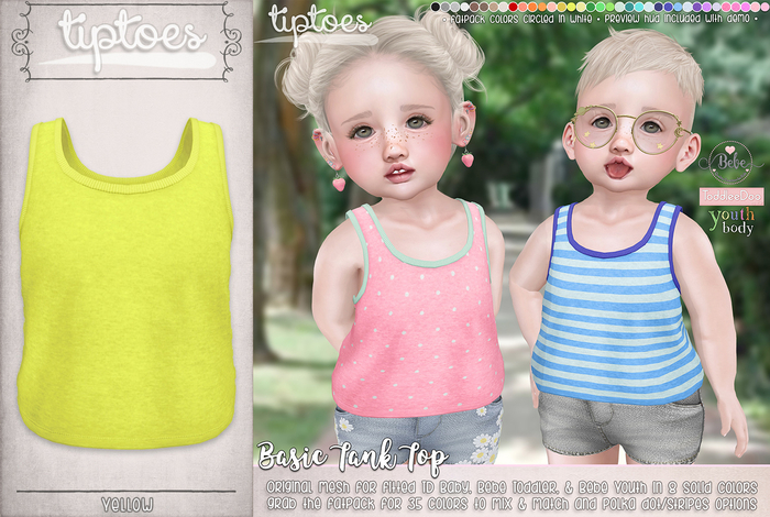 . tiptoes - Basic Tank Top - Yellow