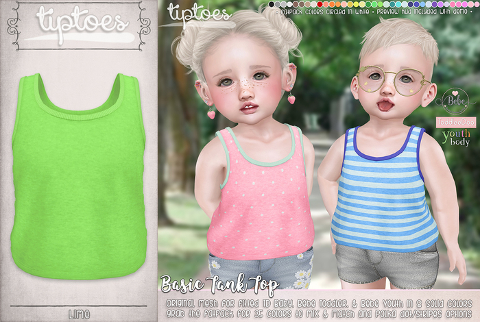 . tiptoes - Basic Tank Top - Lime
