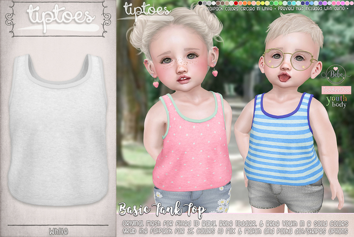 . tiptoes - Basic Tank Top - White