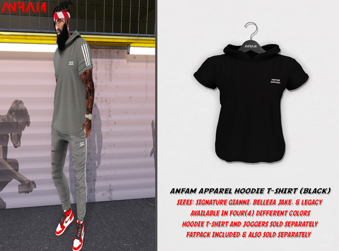 ANFAM - Hoodie Tee (Black)
