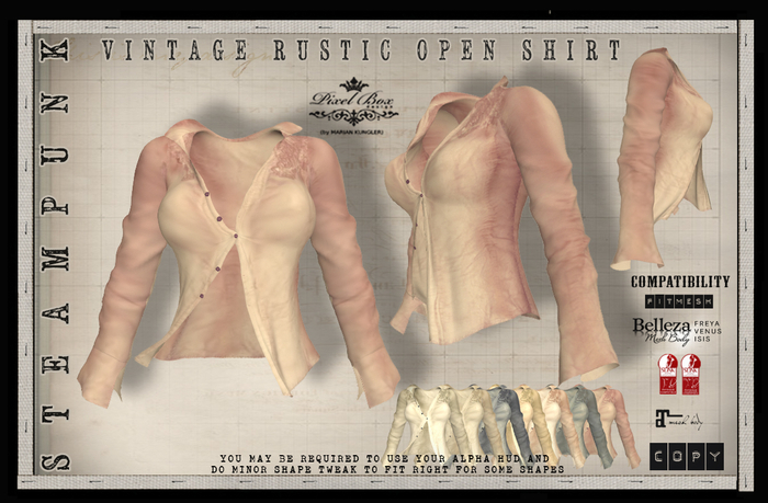 PIXEL BOX - Vintage Rustic Open Shirt - WEAR ME