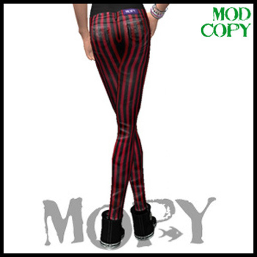 MOPY Striped Pants red