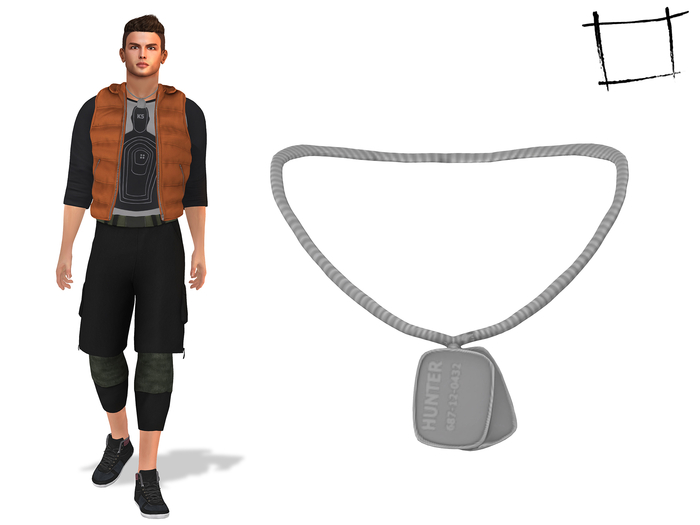 WC1785 Army Tag Necklace