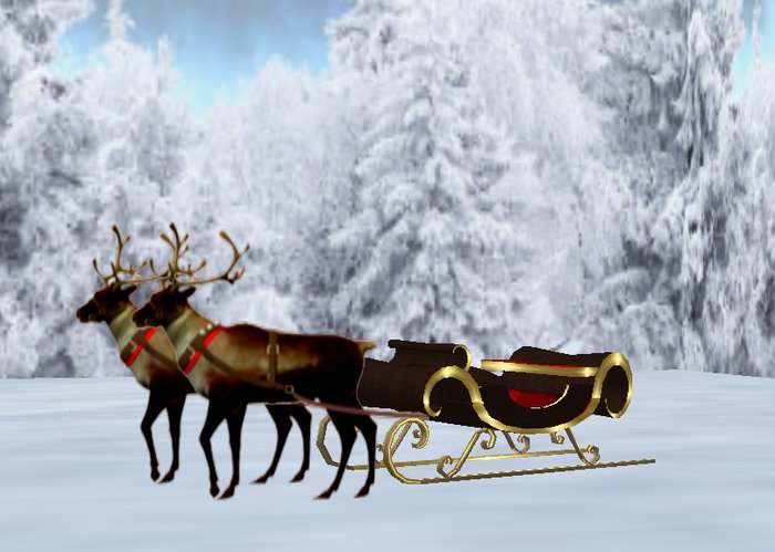Christmas Sleight Reindeers - RIDES GOOD :) 29 prim