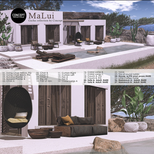Concept} *21. Malui.  Sofa B. Adult. RARE