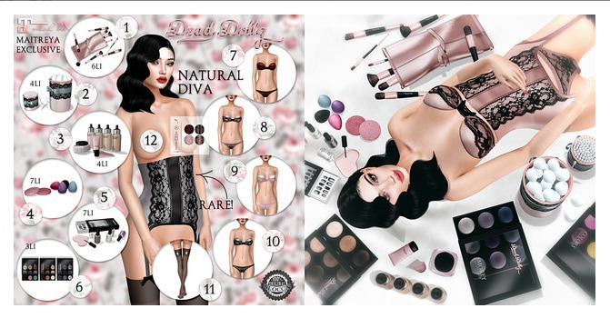 12. Dead Dollz - Natural Diva - Guepiere RARE + HUD MAITREYA