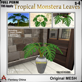 FC- FP Mesh Tropical Monstera Leaves s-4 B