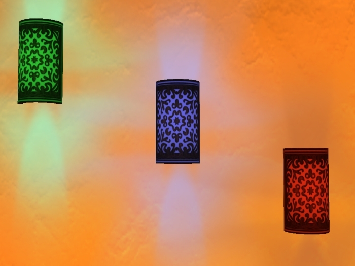 Moroccan wall lamps - includes three colours; green, blue & orange