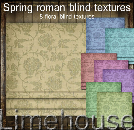 Spring roman blind textures