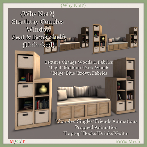 {Why Not?} Strathtay Couples Window Seat & Book Shelfs Unlinked-Boxed