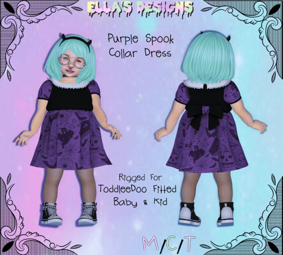 [ED] Purple Spook Collar Dress