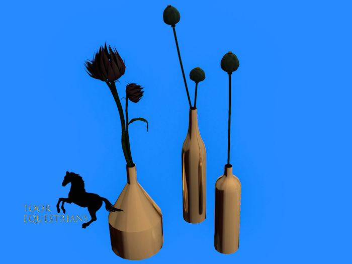 -David Heather-Gold Flower Vases