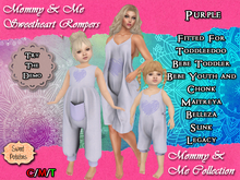 < SP > Mommy & Me Sweetheart Rompers - Purple