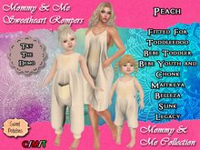 < SP > Mommy & Me Sweetheart Rompers - Peach