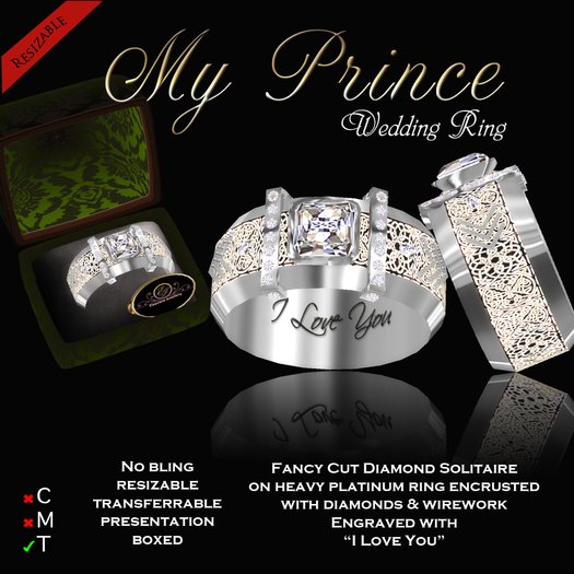 Exquisite My Prince Platinum Wedding Ring