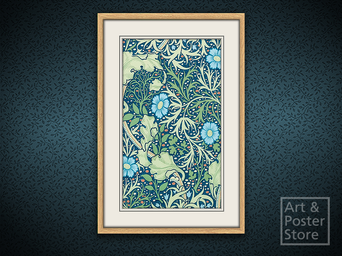  William Morris Decorative Design Poster #02 | Mesh Frame with 6 texture options 