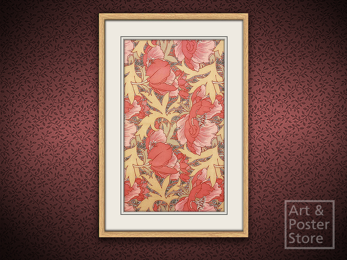 William Morris Decorative Design Poster #07 | Mesh Frame with 6 texture options