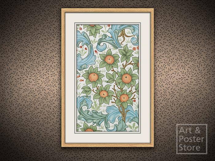 William Morris Decorative Design Poster #08 | Mesh Frame with 6 texture options