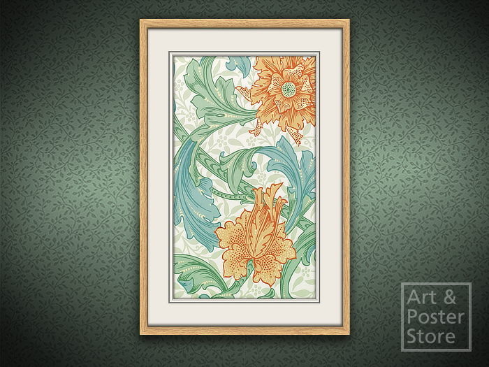 William Morris Decorative Design Poster #09 | Mesh Frame with 6 texture options