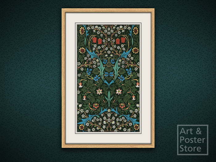 William Morris Decorative Design Poster #12 | Mesh Frame with 6 texture options