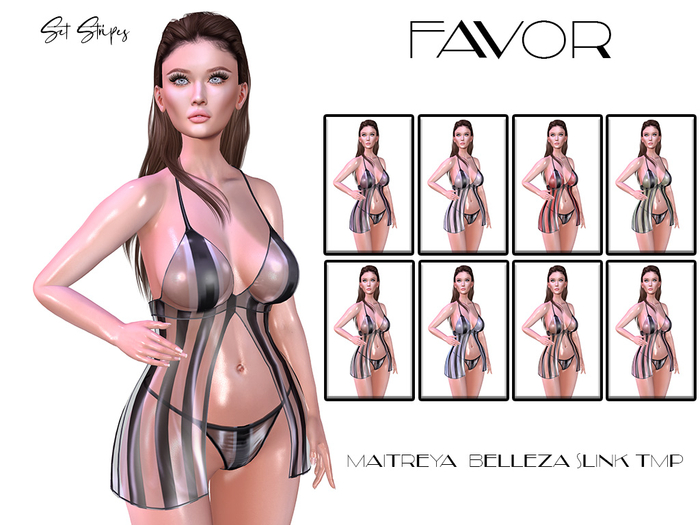 FAVOR - Jinna Lingerie Set Stripes
