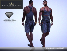 [PD] Guccii Tank-Shorts set (black)*
