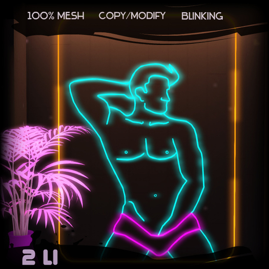 [Liquid Sugar] Male Strip Neon Sign (wear me)