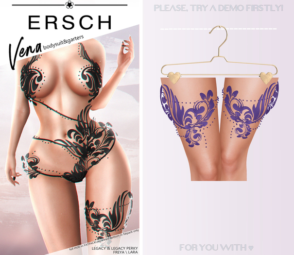 ERSCH - Vena Garters -violet-