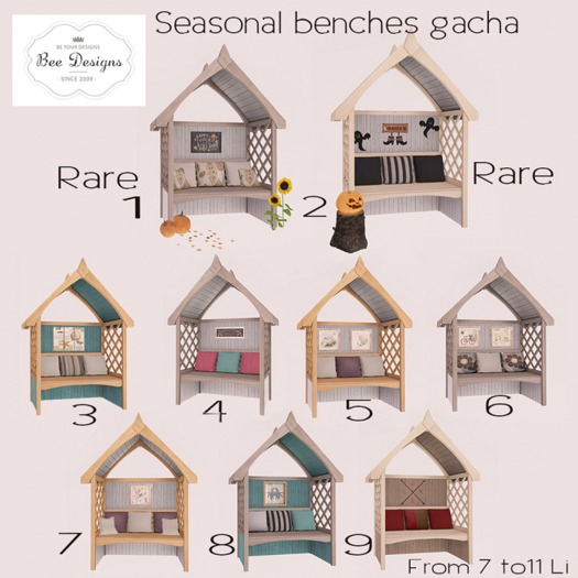 Bee designs Seasonal benches Gacha 7