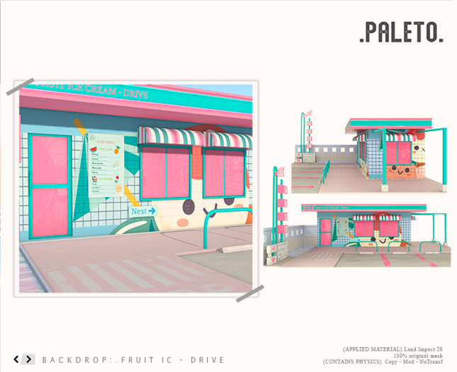.PALETO. Backdrop:. Fruit IC - Drive