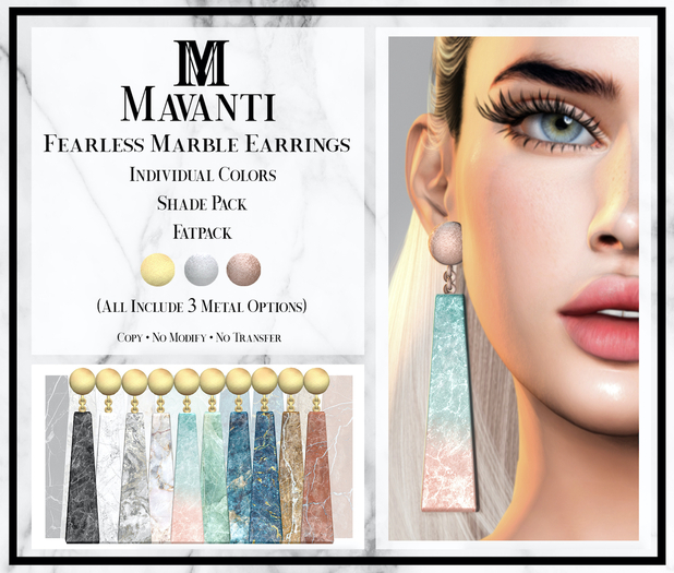 MAVANTI - Fearless Marble Earrings [FATPACK]
