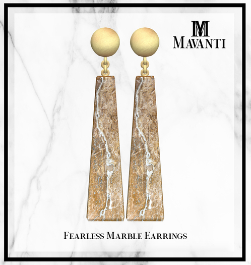 MAVANTI - Fearless Marble Earrings [Yellow]